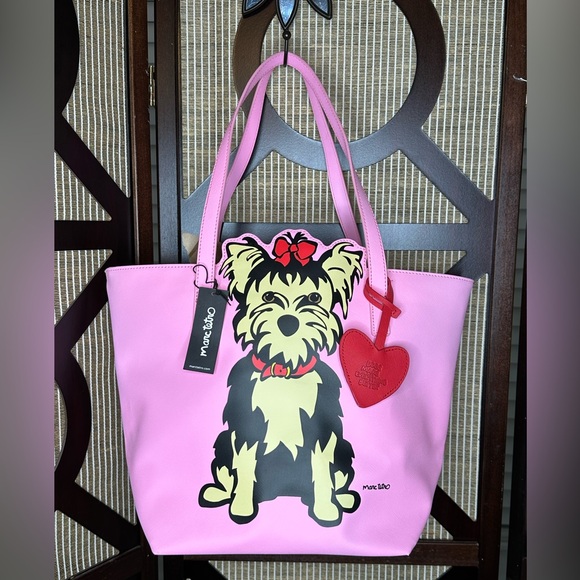 HEY YORKIE LOVERS!!! Checkout this 
Yorkie Tote Bag with Dangle, bubble gum pink - Picture 2 of 11